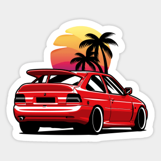 Red Escort RS Sunset Sticker